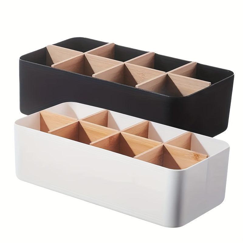 Desktop Storage Box Bamboo Wood Cosmetics Storage Basket Remote Control Panel