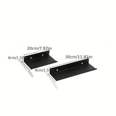 2pcs Punch Household Storage Rack Wall Mounted Bathroom Hanging Shelf
