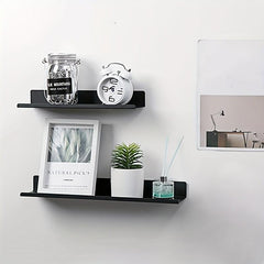 2pcs Punch Household Storage Rack Wall Mounted Bathroom Hanging Shelf