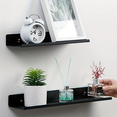 2pcs Punch Household Storage Rack Wall Mounted Bathroom Hanging Shelf