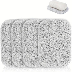 4pcs Solid Dry Soap Dish Soap Saver Pad Bars Soap Holder For Shower