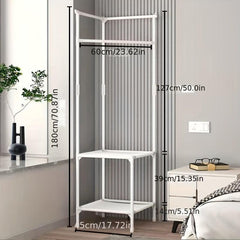 Coat Rack Floor Bedroom Corner Storage Shelf Clothes Hanging Shelf