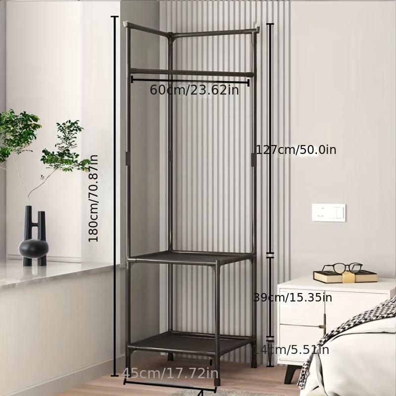 Coat Rack Floor Bedroom Corner Storage Shelf Clothes Hanging Shelf