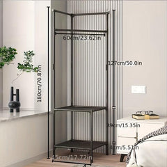 Coat Rack Floor Bedroom Corner Storage Shelf Clothes Hanging Shelf