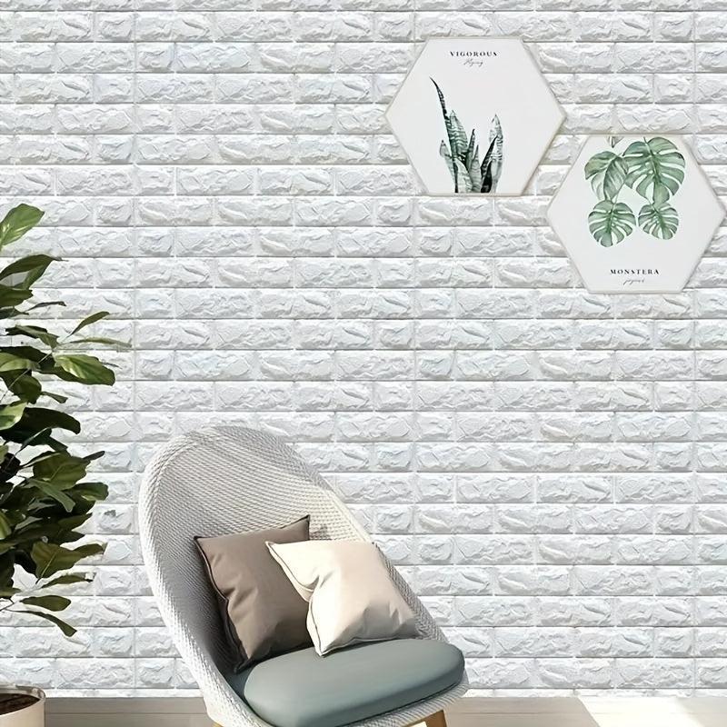 12pcs DIY 3D Wall Sticker Soft Brick Wallpaper Self Adhesive Waterproof
