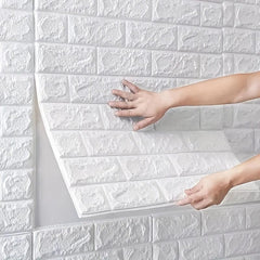 12pcs DIY 3D Wall Sticker Soft Brick Wallpaper Self Adhesive Waterproof