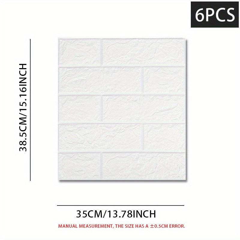 12pcs DIY 3D Wall Sticker Soft Brick Wallpaper Self Adhesive Waterproof