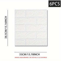 12pcs DIY 3D Wall Sticker Soft Brick Wallpaper Self Adhesive Waterproof