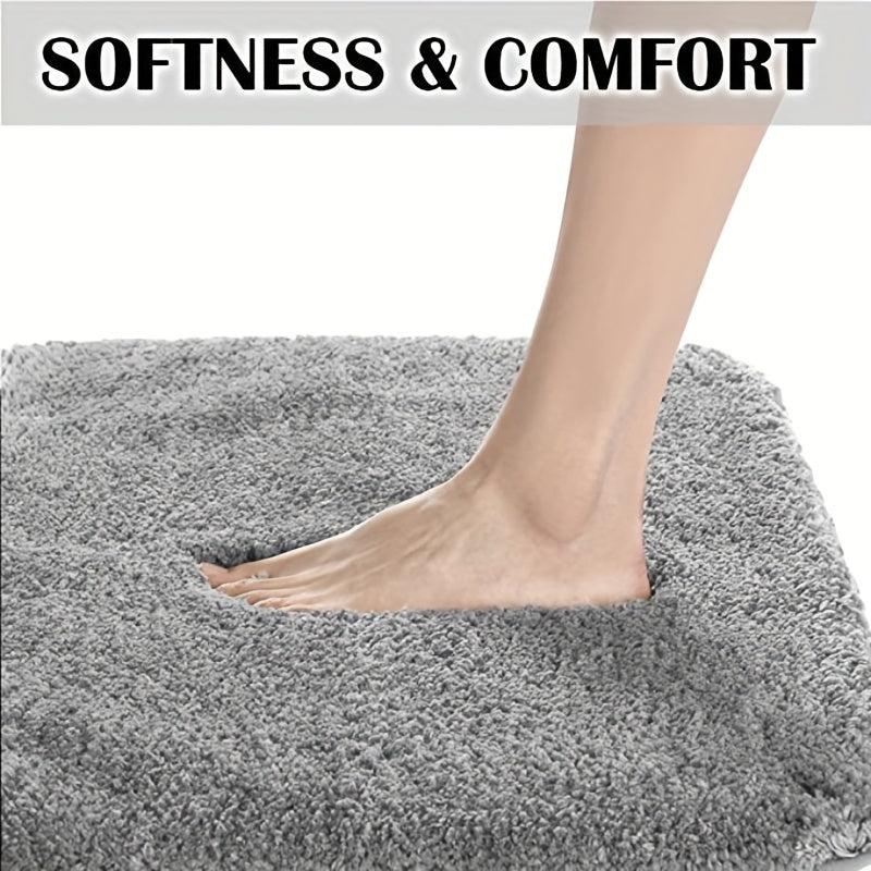 Non Slip Bathroom Rug Water Absorbent Shaggy Bath Mat Machine Washable Plush