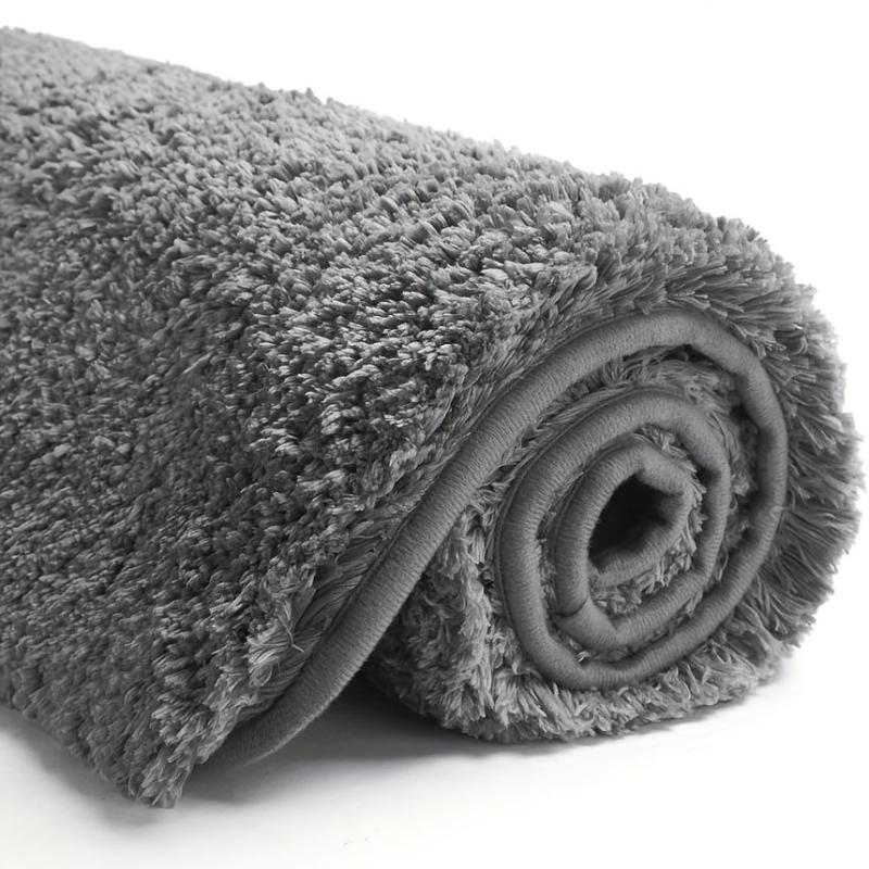 Non Slip Bathroom Rug Water Absorbent Shaggy Bath Mat Machine Washable Plush