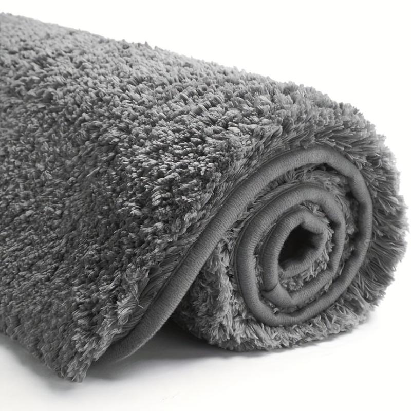 Non Slip Bathroom Rug Water Absorbent Shaggy Bath Mat Machine Washable Plush