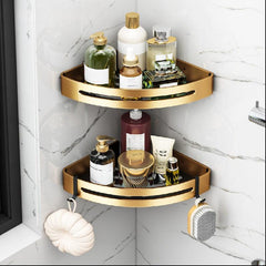 Corner Shower Caddy Bathroom Storage Rack Wall Mounted Bathroom Triangle Shelf