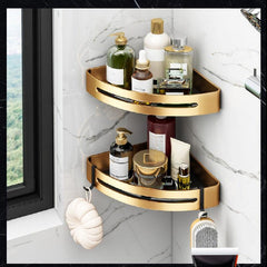 Corner Shower Caddy Bathroom Storage Rack Wall Mounted Bathroom Triangle Shelf