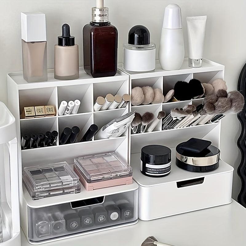 Makeup Organizer With Drawers Countertop Cosmetic Storage Box Pen Organizer