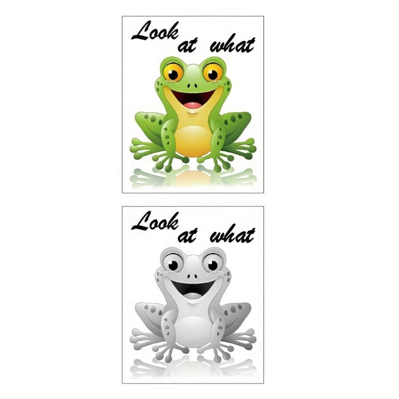 Funny Frog Toilet Lid Decal Wall Sticker Bathroom Decor
