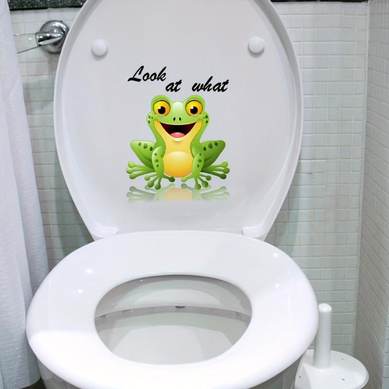 Funny Frog Toilet Lid Decal Wall Sticker Bathroom Decor
