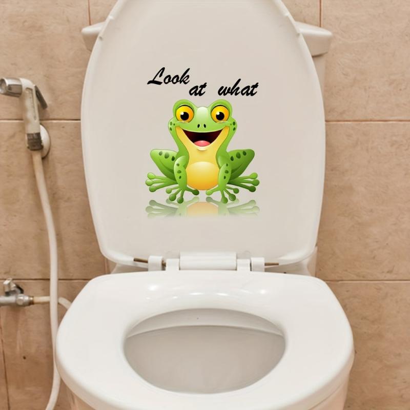 Funny Frog Toilet Lid Decal Wall Sticker Bathroom Decor