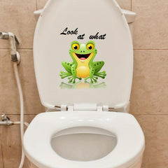 Funny Frog Toilet Lid Decal Wall Sticker Bathroom Decor