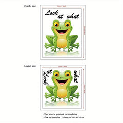 Funny Frog Toilet Lid Decal Wall Sticker Bathroom Decor