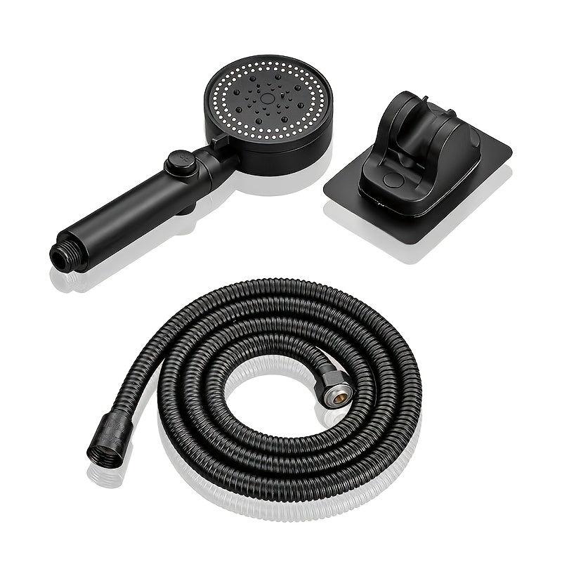 Adjustable High Pressure Shower Head Set - 5 Modes, Wall Mounted Bracket, Hose