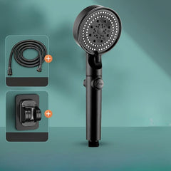 Adjustable High Pressure Shower Head Set - 5 Modes, Wall Mounted Bracket, Hose