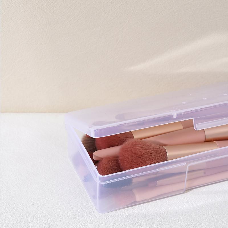 Transparent Makeup Brush Storage Box Protects and Organizes Tools
