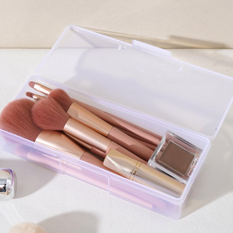 Transparent Makeup Brush Storage Box Protects and Organizes Tools