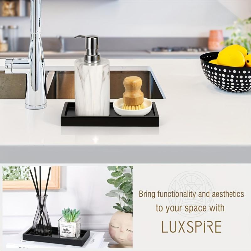 Stylish Bathroom Vanity Tray & Soap Dispenser Set