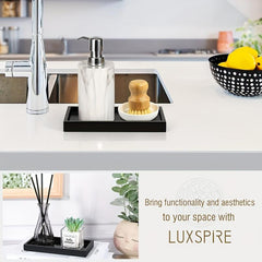 Stylish Bathroom Vanity Tray & Soap Dispenser Set