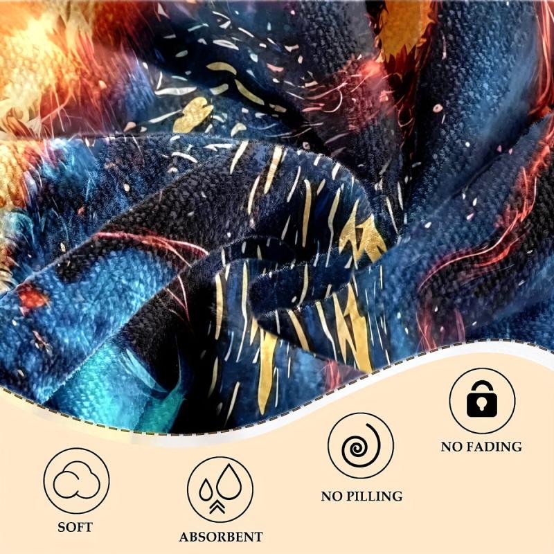 Wolf Print Beach Towel Sand Soft Microfiber Beach Pool Bath Towel