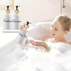 3pcs Letter Graphic Lotion Dispenser Countertop Refillable Bottle