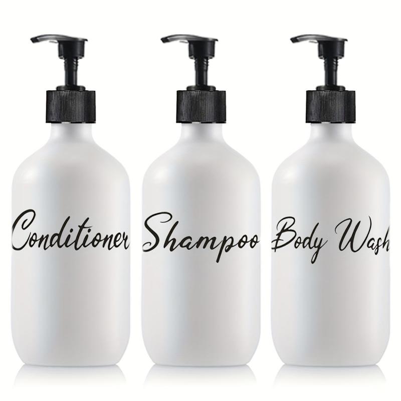3pcs Letter Graphic Lotion Dispenser Countertop Refillable Bottle
