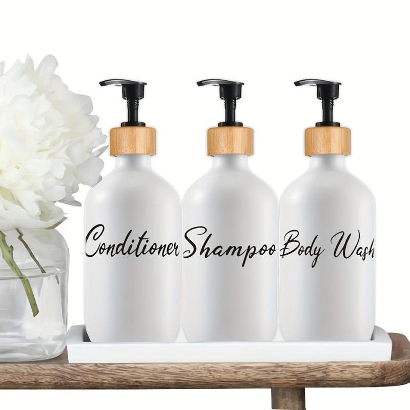 3pcs Letter Graphic Lotion Dispenser Countertop Refillable Bottle