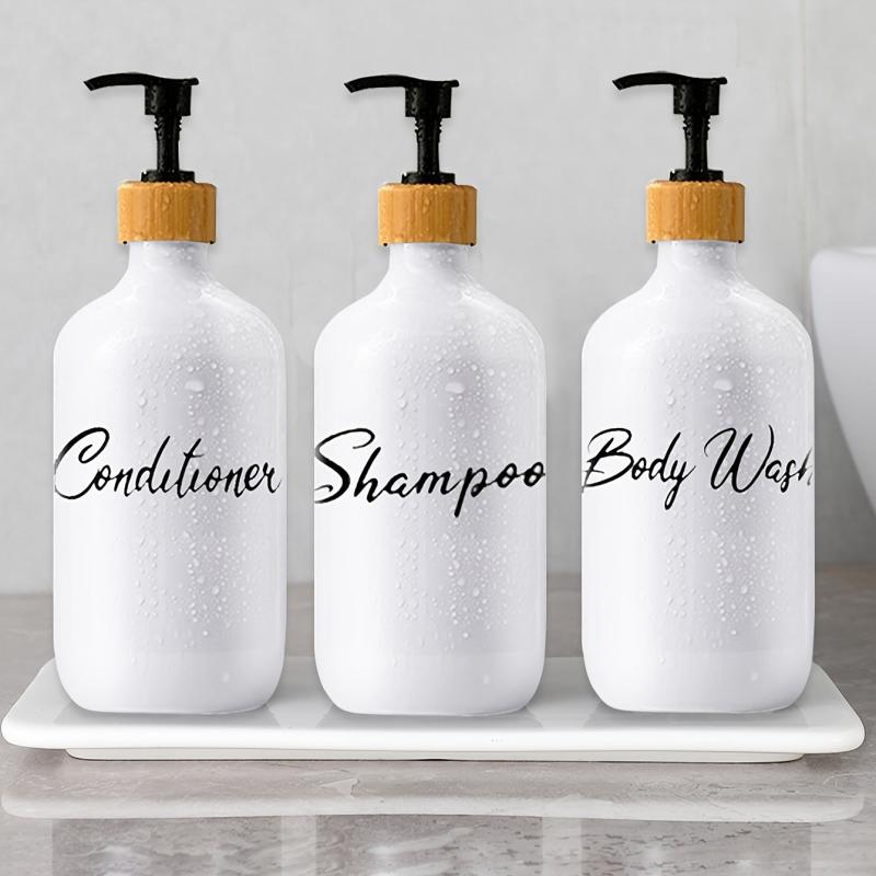 3pcs Letter Graphic Lotion Dispenser Countertop Refillable Bottle