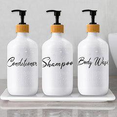3pcs Letter Graphic Lotion Dispenser Countertop Refillable Bottle