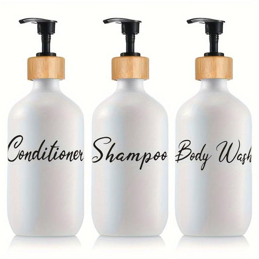3pcs Letter Graphic Lotion Dispenser Countertop Refillable Bottle