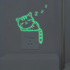 Luminous Cat Pattern Switch Sticker Glow in the Dark Wall Sticker
