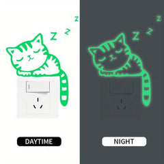Luminous Cat Pattern Switch Sticker Glow in the Dark Wall Sticker