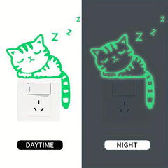 Luminous Cat Pattern Switch Sticker Glow in the Dark Wall Sticker