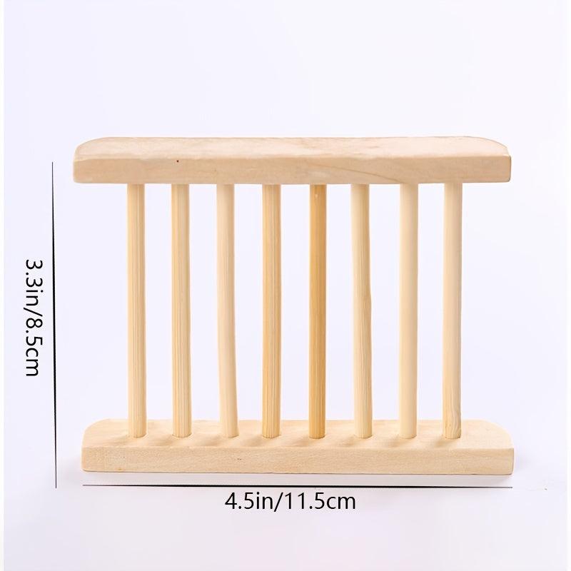 Wood Soap Dish Holder with Drain for Bathroom Shower