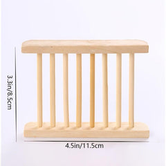 Wood Soap Dish Holder with Drain for Bathroom Shower