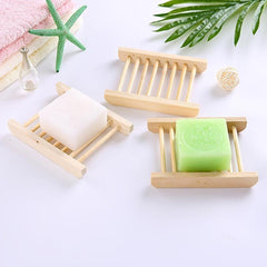Wood Soap Dish Holder with Drain for Bathroom Shower
