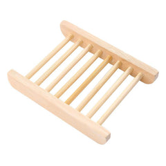 Wood Soap Dish Holder with Drain for Bathroom Shower