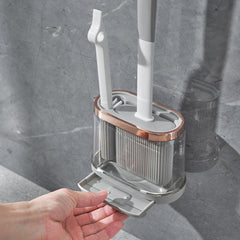3 in 1 Silicone Toilet Brush Set Wall Mounted No Dead Ends Easy Cleaning
