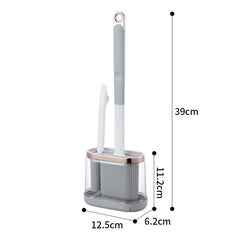3 in 1 Silicone Toilet Brush Set Wall Mounted No Dead Ends Easy Cleaning