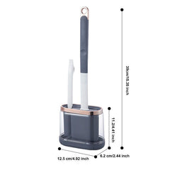 3 in 1 Silicone Toilet Brush Set Wall Mounted No Dead Ends Easy Cleaning