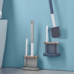 3 in 1 Silicone Toilet Brush Set Wall Mounted No Dead Ends Easy Cleaning