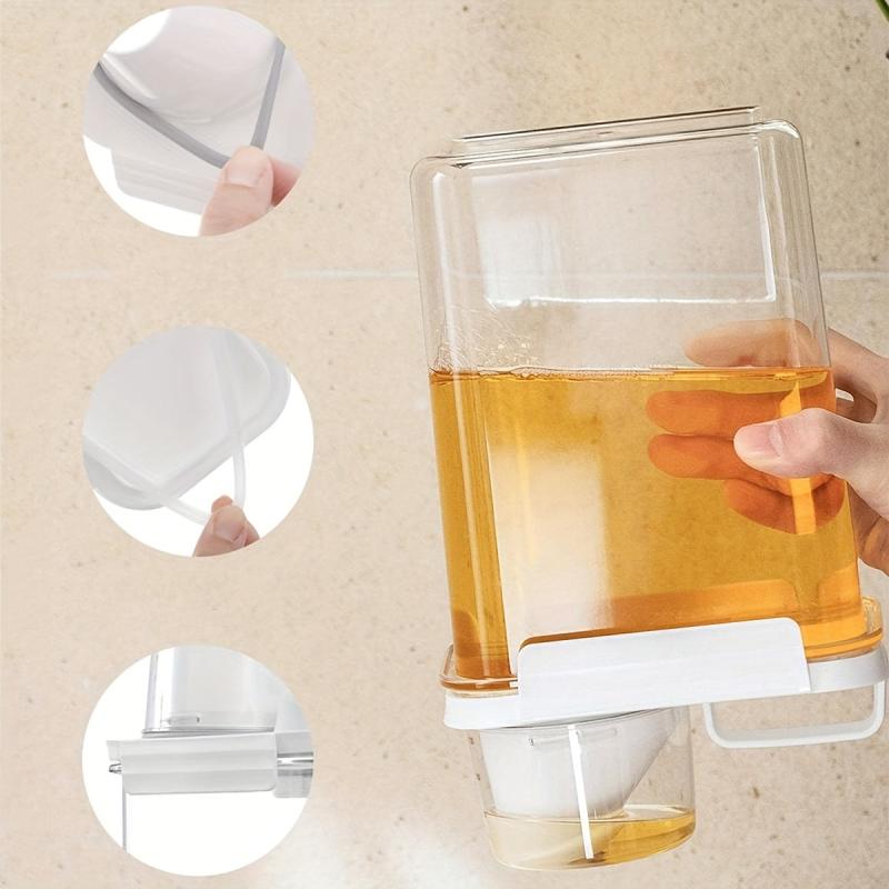 Portable Washing Powder Dispenser with Measuring Cup Storage Jar