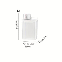 Portable Washing Powder Dispenser with Measuring Cup Storage Jar