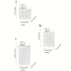 Portable Washing Powder Dispenser with Measuring Cup Storage Jar